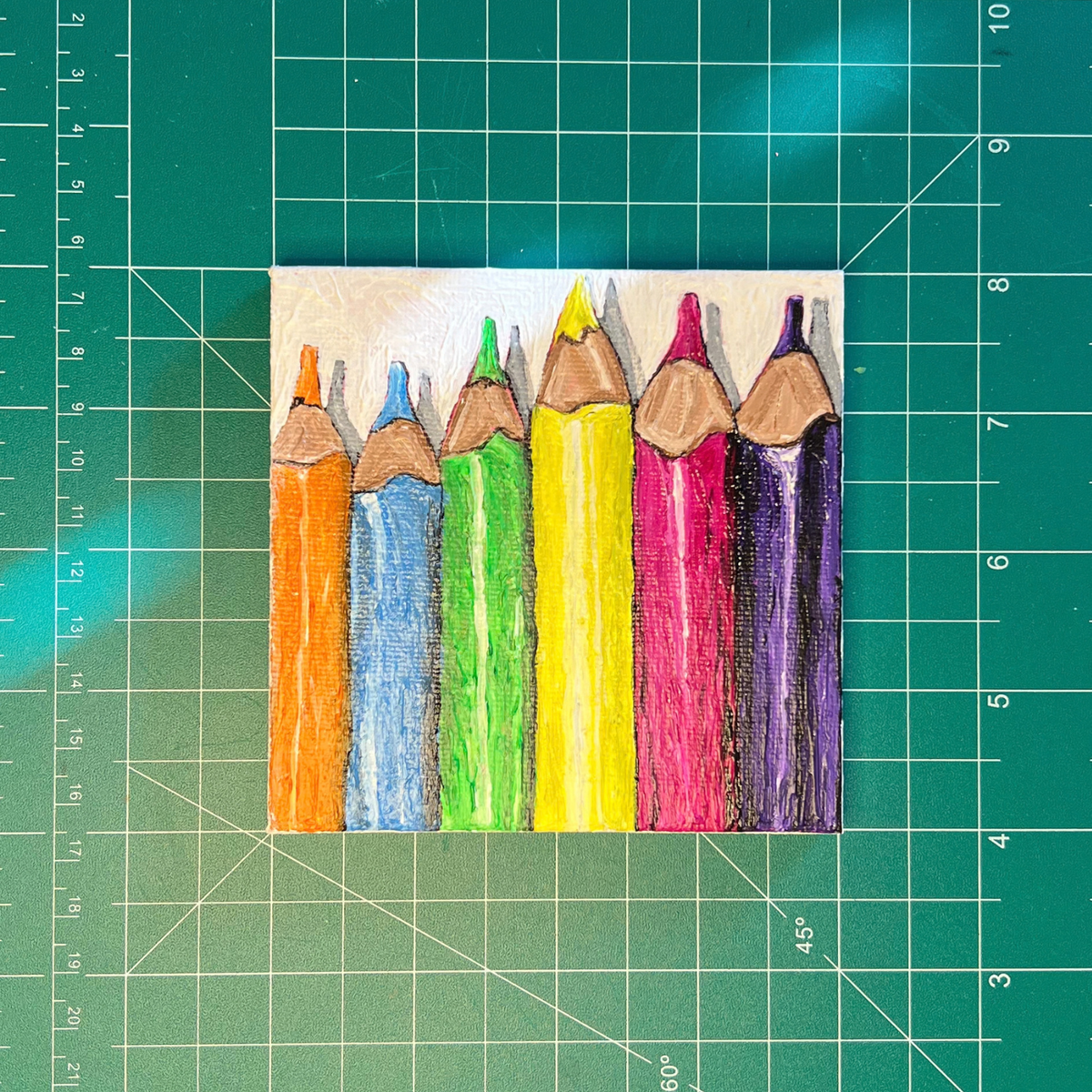 Colored Pencils - Original Mini Canvas