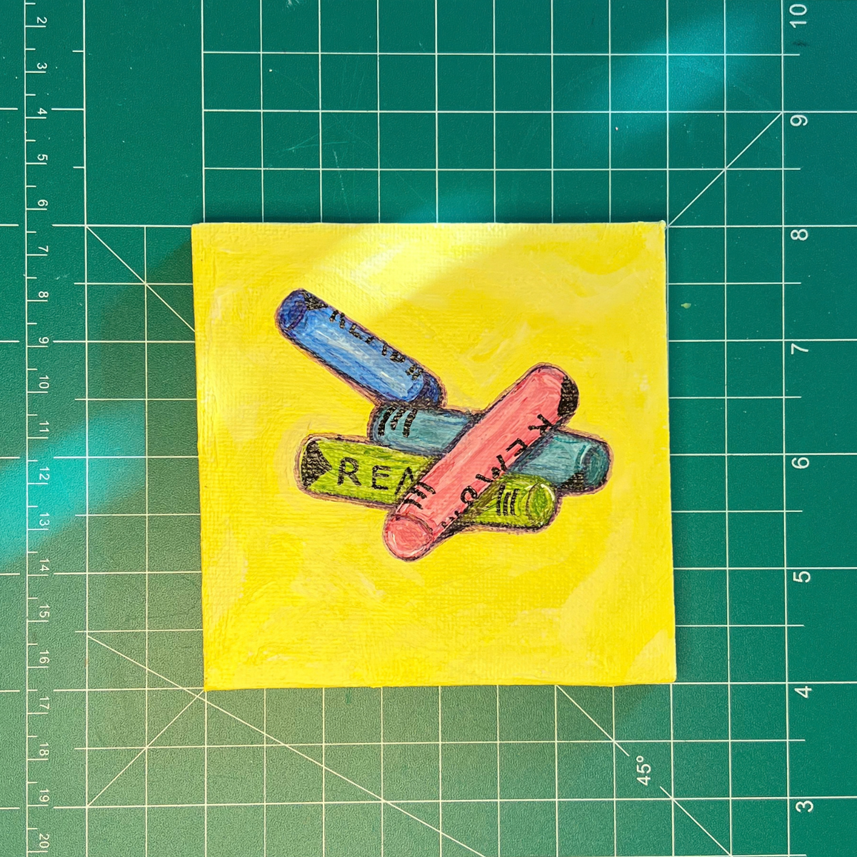 Oil Pastels - Original Mini Canvas
