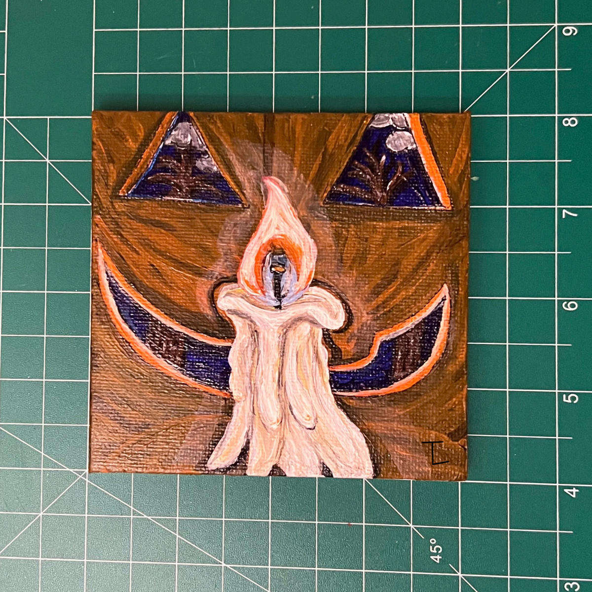 Last Candle Lit - Original Mini Canvas