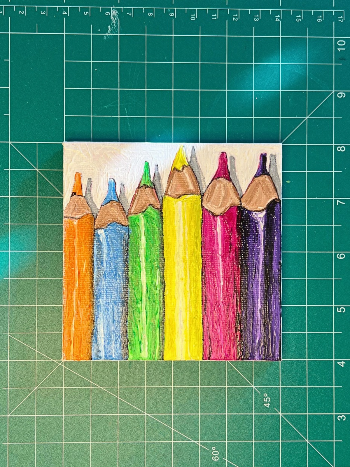 Colored Pencils - Original Mini Canvas